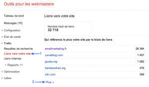 Google Webmaster Tools : Téléchargez vos liens