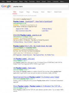Payday Loans Google results 10 May
