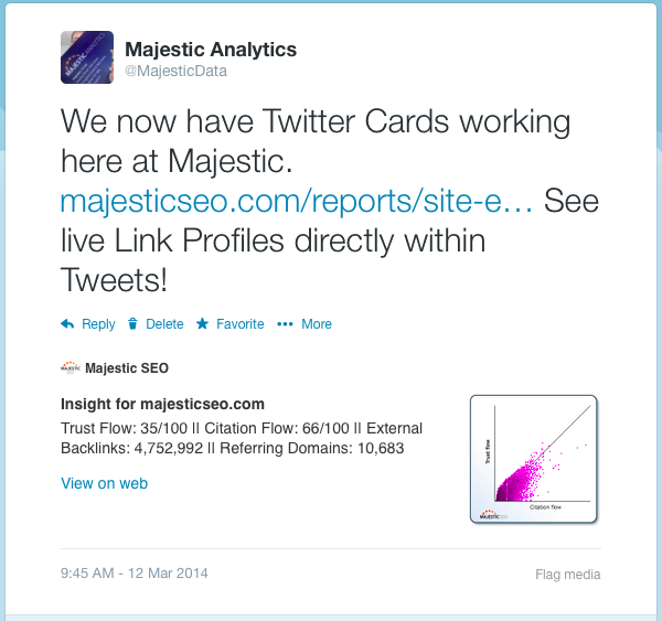 A Twittercard for MajesticSEO.com